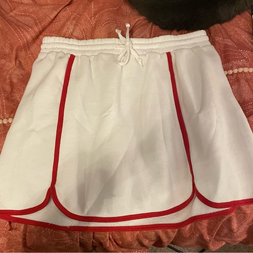 UO out from under white and red sweat skirt